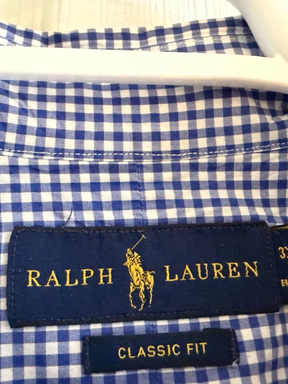 Men’s Ralph Lauren Big & Tall blue check button down oxford shirt 3XB